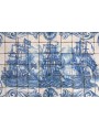Portuguese panel of 24 majolica tiles - pair of ships