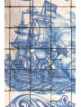 Pannello portoghese di 24 piastrelle maiolicate - coppia di navi