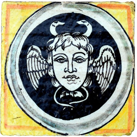 tipical anchient Sicilian majolica panel