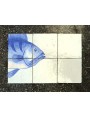 Small blue fish panel in majolica