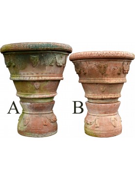 Pair of ancient Tuscan lemon pots in terracotta