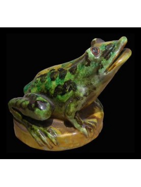 Majolica frog for fountain