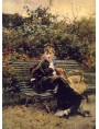 Berthe con Dida “Sulla panchina al Bois (Hyde Park)”, 1872 (particolare)