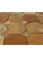 Octagonal terracotta tiles with marble or slate