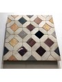 Basket floor in polychrome marbles with lozenge in white Carrara marble