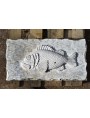 High relief in stone - Scorpaena scrofa hand-carved - red scorpionfish - Scorpaena scrofa