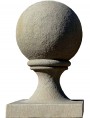 Sphere Ø38 cm with base 40x40 cm in gray sandstone - pietra serena
