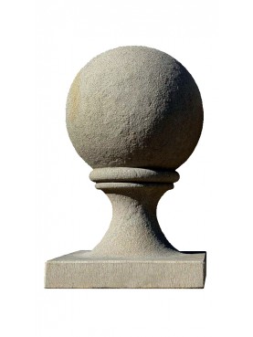 ball Ø 30 cm with base 32X32 cm in gray sandstone - pietra serena