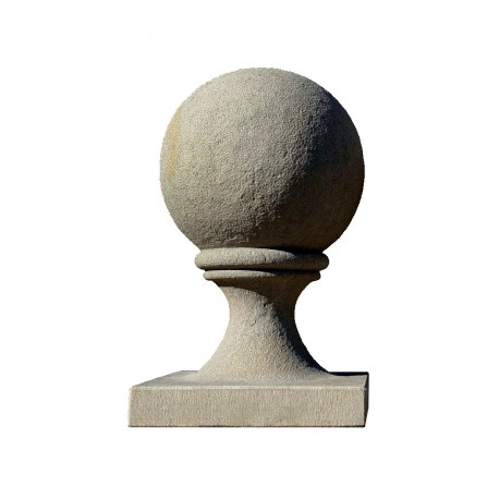 Sfera Ø 30 cm con base 32X32 cm in arenaria grigia - pietra serena