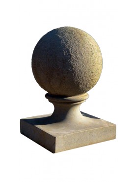 Sfera con base monoblocco Ø 25 cm in pietra marrone