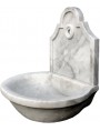 small Sink in white Carrara marble with small back-splash