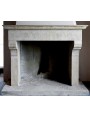 Beige limestone fireplace Mannucci