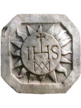 Bassorilievo in marmo IHS Iesus Hominum Salvator