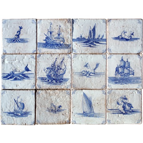 Sea scene - delf tiles panel