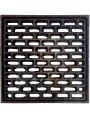 Cast iron grate, air intakes and drains