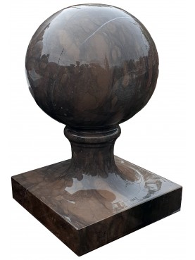 Sfera con base monoblocco Ø 25 cm in pietra marrone