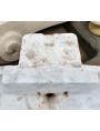 Antique Italian trilobate sink in white Carrara marble