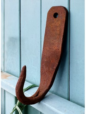 antique forged iron butcher hook