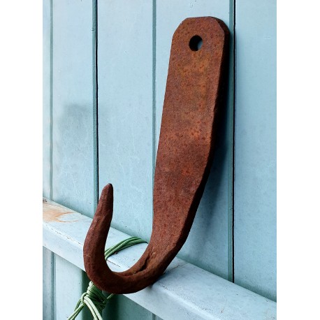 antique forged iron butcher hook