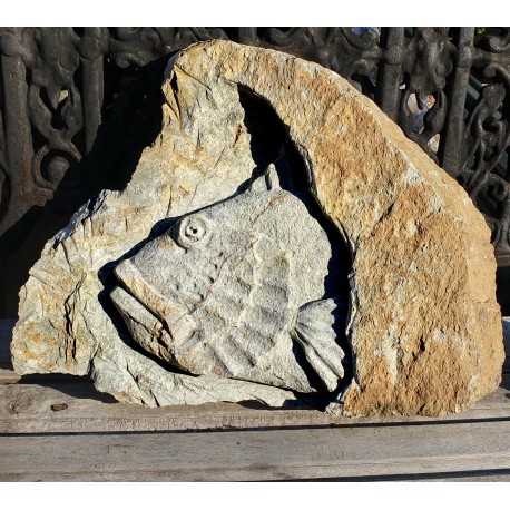 Stone basrelief - mediterranean redfish