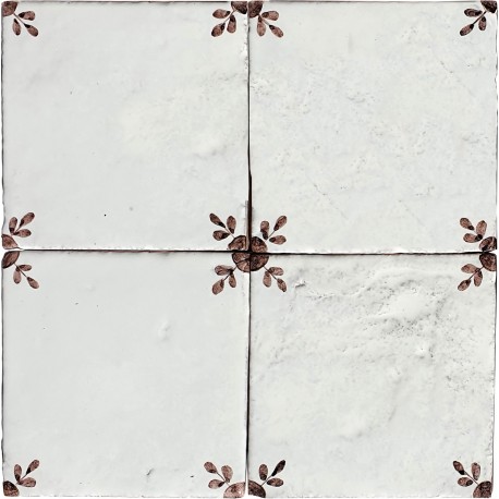 Manganese Majolica tile - our production 15 x 15 cm