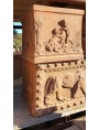 Terracotta box of Impruneta with cupids puttos