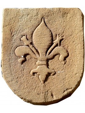 Stone coat of arms with Florence lily