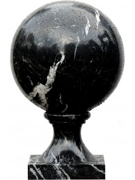 SPHERE Ø 40 cm WITH square BASE - Black Marquina marble