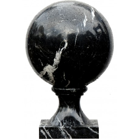 SPHERE Ø 40 cm WITH square BASE - Black Marquina marble