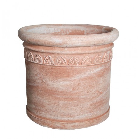 Cylindrical terracotta vase Ø40cms
