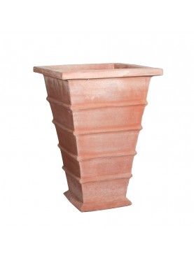 Pyramidal terracotta vase