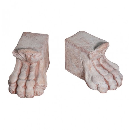 Large terracotta foot support for vases