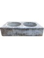 ancient Sink in white Carrara marble - two holes