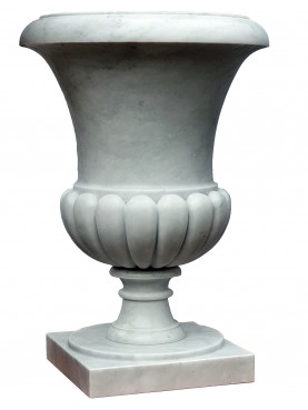 Great Medici's White Carrara marble Vase our production