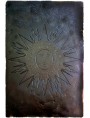 MEDIEVAL sun - engraved sculpture ON BLACK STONE or Slate