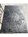 MEDIEVAL sun - engraved sculpture ON BLACK STONE or Slate