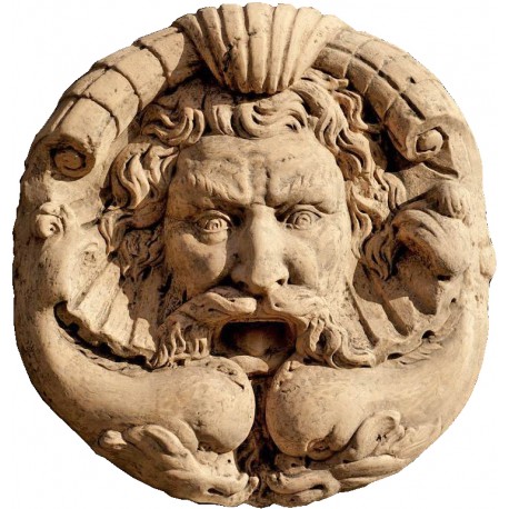 Grande mascherone romano in terracotta