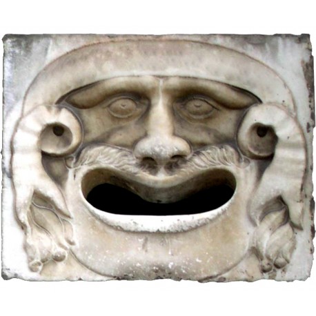 Mascherone in marmo bianco Carrara - copia della famosa maschera pisana