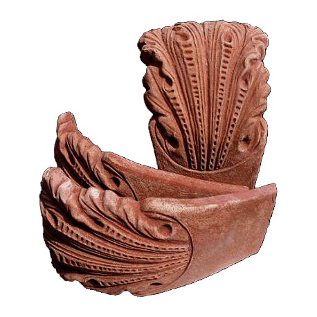 Acanthus leaf terracotta curved flowerbed