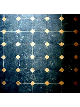 Octagonal floor Slate and Borgogna Limestone