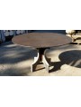 Stone table with steel top