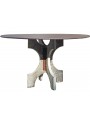 Stone table with steel top