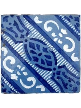 Majolica ancient tile blue and white