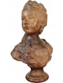 Small bust of a French terracotta girl modeled by Fernand Cian