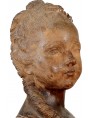 Piccolo busto di fanciulla francese in terracotta modellato da Fernand Cian