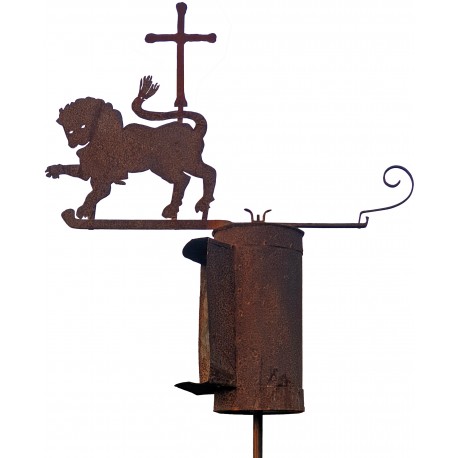 Antico leone crociato con bussola controvento - banderuola