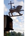 Antico leone crociato con bussola controvento - banderuola