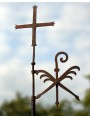 ancient Wind vane with cross and flag