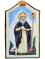 Sant 'Antonio Abate with animals and bell - majolica plate