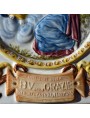 Devotional plate Madonna delle Grazie of Faenza and its 4 protectors